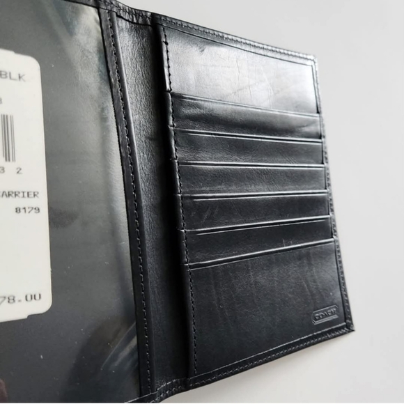 Coach Vintage Unisex SLG Personal Document Carrier, 90s Black Leather NWT - Picture 2 of 11